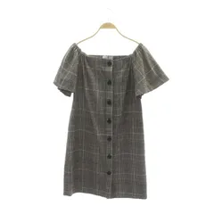 キンダーサルモン KINDERSALMON チェック 2Wayワンピース 膝丈 半袖 前開き 0S グレー 黒 茶色 /ES ■OS