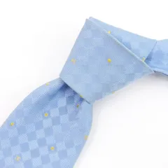 シャネル CHANEL ココマーク レギュラー ネクタイ 総柄 シルク ブルー系 ☆AA★