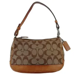 コーチ COACH 6094 アクセサリーポーチ ミニショルダーバッグ キャンバス レザー ベージュ