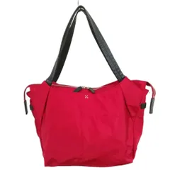 サザビー SAZABY トートバッグ ナイロン レザー 赤 ゴールドカラー金具