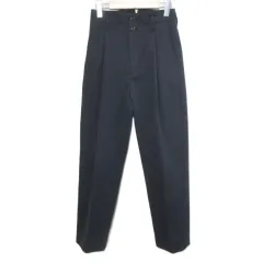 ユナイテッドアローズ UNITED ARROWS ロエフ LOEFF オックストラウザー パンツ 1614-699-5034 タック ハイウエスト コットンウール 0 S相当 紺 ネイビー /X