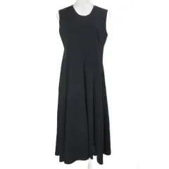 ユニクロ UNIQLO ×セオリー 22SS ウルトラストレッチフレアロングワンピース ノースリーブ 291-447376 Vネック L 黒 ブラック /X