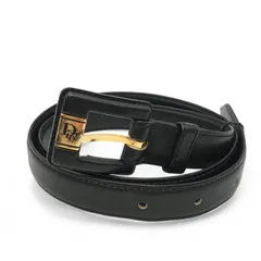 Christian Dior クリスチャンディオール ベルト ロゴ バックル レザー ブラック 黒 上品 大人 細身 普段使い 通勤通学 フォーマル