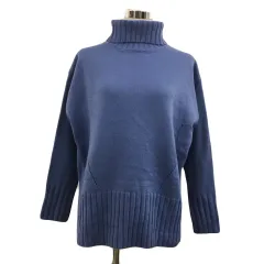 ロペピクニック ROPE Picnic セーター ニット プルオーバー タートルネック リブ スリット 長袖 38 青 水色 ブルー ライトブルー