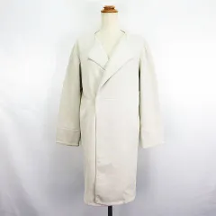 ロペピクニック ROPE Picnic ノーカラーコート アウター 長袖 ロング丈 スエード調 マシュマロタッチ ストレッチ 38 ライトベージュ ※EKM