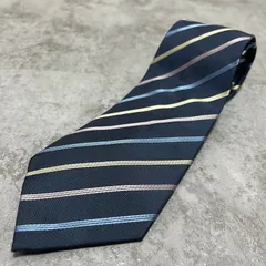 【ストライプ】バイカラーレジメンタルストライプネクタイ　ネイビー　ブルー　シルバー　ビジネス用　シルク100%
