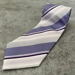 【ストライプ】レジメンタルストライプネクタイ　紫　パープル　可愛い　ビジネス用