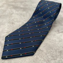 【ストライプ】レジメンタルストライプネクタイ　ネイビー　ブルー　シンプル　可愛い　ビジネス用