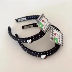(予約配送) 輸入正規品 Sanrio HELLO KITTY ブラック ドット カチューシャ ヘアバンド