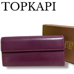 TOPKAPI トプカピ パープル 長財布 レザー レディース 二つ折り スナップボタン 多収納 エレガント イタリア製レザー 箱付き 001420Hのサムネイル