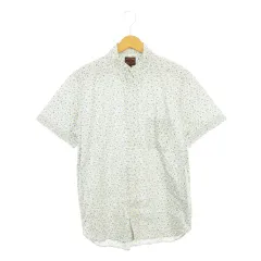 ビームスハート BEAMS HEART ボタンダウンシャツ 半袖 小花柄 総柄 M 青 ブルー /AH14 ■GY61
