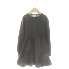 モンクレール MONCLER ドッキングニットワンピース 長袖 ミモレ ロング ウール 8 130cm グレー /NR ■OS ■SH