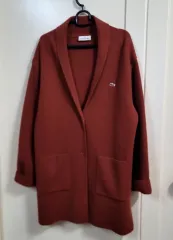 未使用 (100号) LACOSTE レディース ウール100% カーディガン