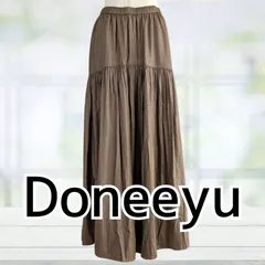 USED Doneeyu 切り替えギャザースカート ブラウン サイズ38 レディース ドニーユのサムネイル