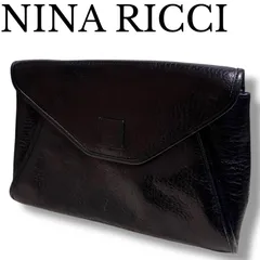 NINA RICCI ニナリッチ クラッチバッグ 黒 レザー ゴールド金具 エンベロープ型 セカンドバッグ フォーマル パーティー 結婚式 ヴィンテージ Paris 美品 レディース バッグ 001424H