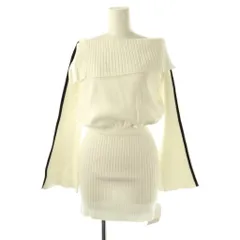 ダーリッチ Darich 25SS オフショルラインニットミニワンピース F ホワイト ブラック /DF ■OS