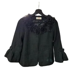  GALLERY VISCONTI（ギャラリービスコンティ）ノーカラーツイードジャケット 2サイズ ブラック  【ZK57】 