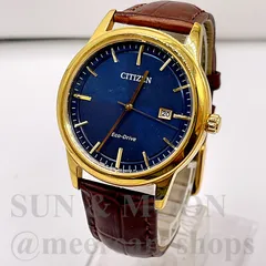 美品 CITIZEN シチズン エコドライブ メンズ腕時計 ゴールドカラー ネイビー文字盤 OJ261-w