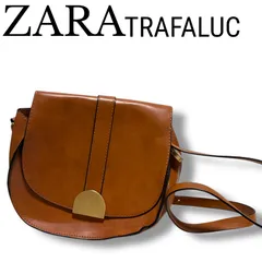 ZARA TRAFALUC ザラ トラファルック ショルダーバッグ サドルバッグ ブラウン キャメル ゴールド金具 フェイクレザー 斜め掛け クロスボディ 美品 秋冬 レディース バッグ 001425H