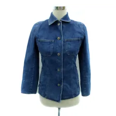 バーバリー BURBERRY デニムジャケット Gジャン ジージャン ミドル丈 38 青 ブルー /HO5 ■GY61