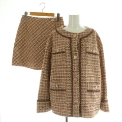 スナイデル SNIDEL セットアップ上下 オーバーサイズツイードジャケット ミニ台形スカート F ピンク /MY ■OS