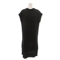 ユナイテッドアローズ UNITED ARROWS 美品 ニットロングワンピース ノースリーブ サイドスリット クルーネック 黒 ブラック /YJ ■GY61