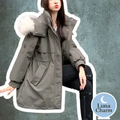 ミリタリージャケット アウター フード フェイクファー モッズコート 冬 中綿ジャケット アウトドア　グレー