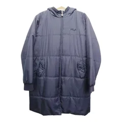 FIRA フィラ フード付ベンチコート レディース サイズXL ネイビー ポリコットン 中国製 体型カバー スポーツウェア あったか 古着