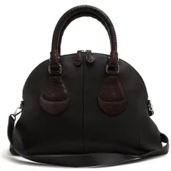 ヒロフ／HIROFU バッグ ハンドバッグ 鞄 トートバッグ レディース 女性 女性用 レザー 革 本革 ダークブラウン 茶 ブラウン  ラウンド型 ミニボストン 2WAY ショルダーバッグ