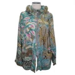 イタリヤ 伊太利屋 長袖 ジャケット ジップアップ アニマル柄 パーカー ウール混 11 Lサイズ相当 マルチカラー k344410 0120