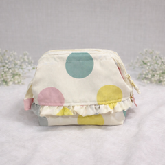 ワイヤーポーチ　ファション小物　ハンドメイド　化粧ポーチ　コスメポーチ　小物入れポーチ　ワイヤーポーチ5センチ　バッグインバッグ　ハンドメイドポーチ　プレゼント　化粧ポーチ　ドット柄