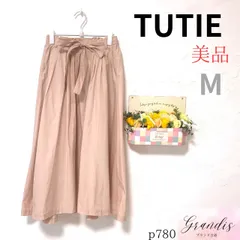 【美品】 TUTIE. ツチエ レディース スカート フレア ロング 膝丈 綿 コットン100% ベージュ Mサイズ 旅行 まちぶら ランチ お祝い ディナー パーティ 卒業式 入学式 結婚式 細見え スリム らくらく リラックス 部屋着 古着女子 P780