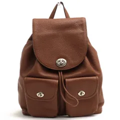 コーチ／COACH リュック バッグ バックパック レディース 女性 女性用 レザー 革 本革 ブラウン 茶  37582 TURNLOCK RUCKSACK IN PEBBLE LEATHER ターンロック ペブルド レザー シボ革 シュリンクレザー