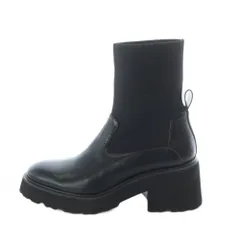 スナイデル SNIDEL 25AW ショートニットブーツ ソックスブーツ L 24.5cm 黒 ブラック 厚底 チャンキーヒール /RI ■OS