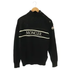 モンクレール MONCLER COLLO ALTO TRICOT ロゴ Tネックニット セーター XS ブラック ホワイト /ES ■OS