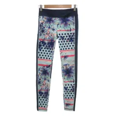 ロキシー ROXY 美品 レギンス S 青 ブルー系 花柄 ドット柄 総柄 サイドライン /NL ■GY58