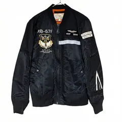 AVIREX MA-1 ブラック M B-15 ブラックナイツ 刺繍 フライトジャケット 美品