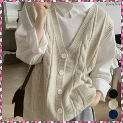 送料無料  Vネックニットベストレディースニットジレ オフィスカジュアル ノースリーブニットトップス レイヤードニットタンク ゆったりニットチョッキ春秋冬 ケーブル編みニット 着やせ 体型カバー 韓国風ベストお洒落 無地ベスト 重ね着