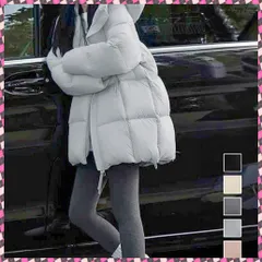 送料無料  中綿ダウンコートフード付きダウンブルゾン レディース 暖かいエコダウンジャケット 防寒防風フーディアウター 韓国風キルティングジャケットミディアム丈アウター厚手 着やせジャケット冬 あったか中綿コート カジュアルアウター