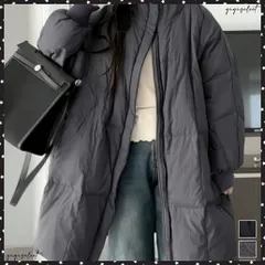 スタンドカラー中綿ダウンコート ゆったり フェイクダウンジャケットレディース暖かいミドル丈コート通勤通学防風防寒アウター冬 韓国風エコダウンコート着やせ体型カバー あったか中綿コート カジュアルアウター おしゃれコート軽い