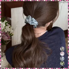 送料無料  シュシュ サテンプリーツ 韓国風ヘアゴム レディース ヘアアクセサリー 大人可愛い髪留め フェミニン シンプル おしゃれ オフィスカジュアル プレゼント 女子会 簡単ヘアアレンジ まとめ髪ヘアグッズ ハーフアップ髪飾り