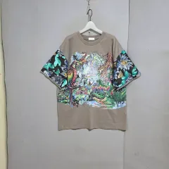 華やかな柄 オーバーサイズ Tシャツ FF n2403