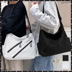 ショルダーバッグ 韓国風 男女兼用バッグ ナイロンバッグ 2WAY 斜めがけ ユニセックス 軽量かばん カジュアル 肩掛けバッグ ファスナー開閉 ワンショルダー鞄 通勤通学 多収納鞄 軽い 多ポケット鞄 折りたたみバッグ