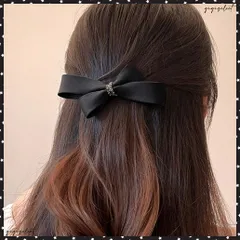 ヘアクリップ リボンヘアピン 韓国風 ヘアアクセサリー 髪飾り 髪留め シンプル フェミニン 大人可愛い オフィスカジュアル パーティー 成人式 入学式卒業式 前髪クリップ黒 ハーフアップ結婚式 まとめ髪演奏会