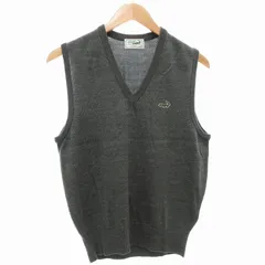 クロコダイル CROCODILE 美品 ニットベスト Vネック M グレー /AE