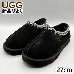 【新品】UGG スリッポン ムートンシューズ ブラック USA9/JP27cm タスマン メンズ/男性用 5950 アグ (ug149)