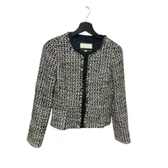  NATURAL BEAUTY（ナチュラルビューティー）ノーカラー ツイードジャケット 38サイズ セレモニーシーン  【ZK57】 