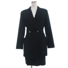 ボッシュ BOSCH スーツ セットアップ ロング ダブル ジャケット スカート ひざ丈 M 黒 ブラック ■FF