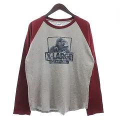 エクストララージ X-LARGE ラグラン Tシャツ カットソー 長袖 ロゴ プリント 迷彩柄 コットン M ■GY99