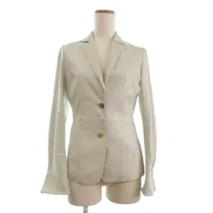 23区 オンワード樫山 レザージャケット 長袖 総裏 白 ホワイト 38